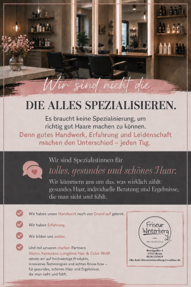 Gutes Handwerk zählt Handwerk und Erfahrung für schönes, gesundes Haar.