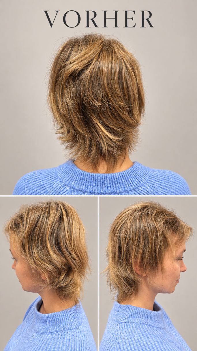 Vorher-Aufnahme einer Frisur vor dem Haarschnitt bei Friseur Winterberg Inh. Elke Kolz in Bonn-Brüser Berg