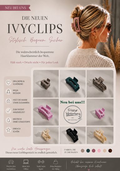 IVYCLIPS Haarclips in verschiedenen Farben.